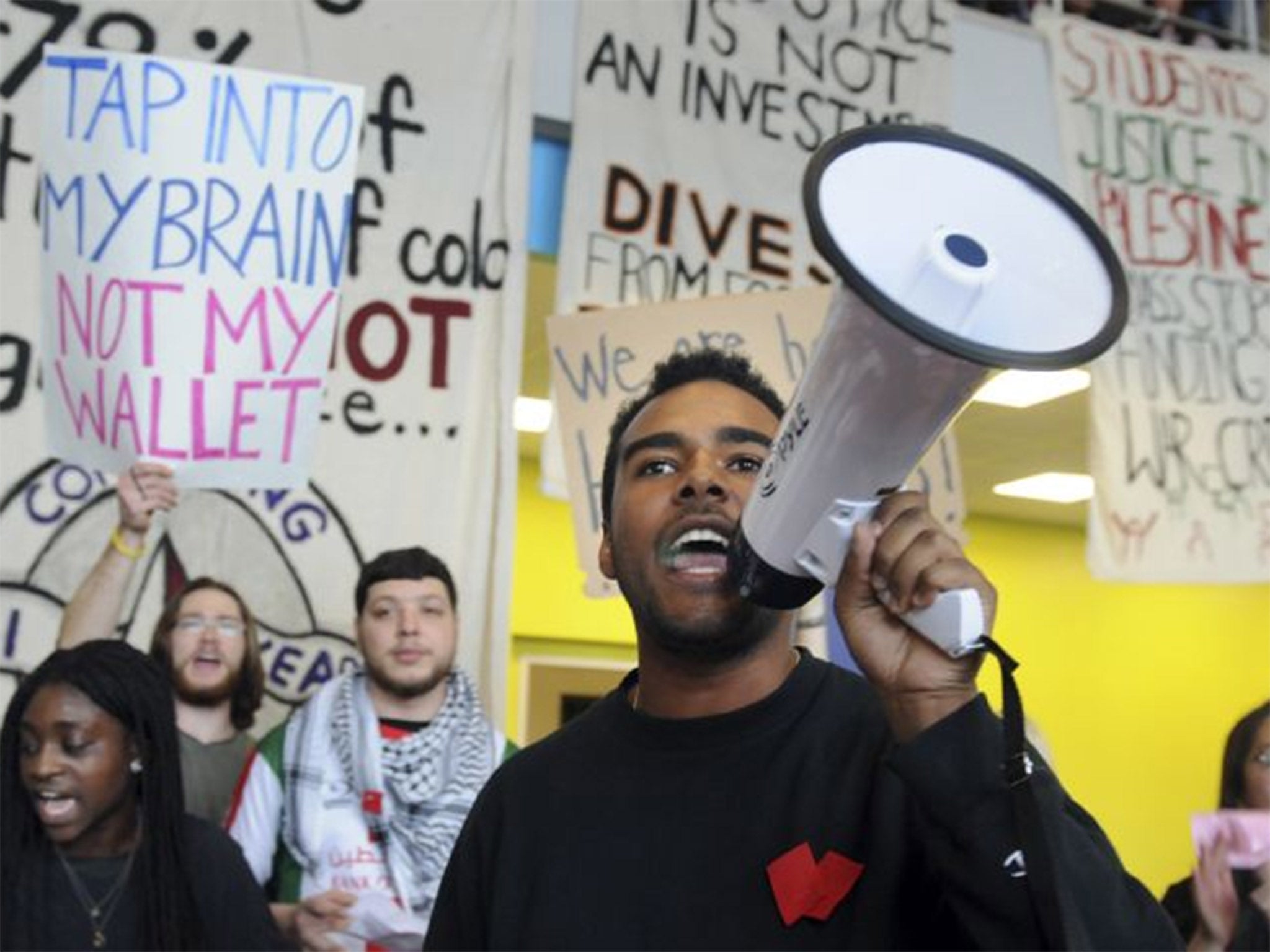 Students at Amherst protest last week