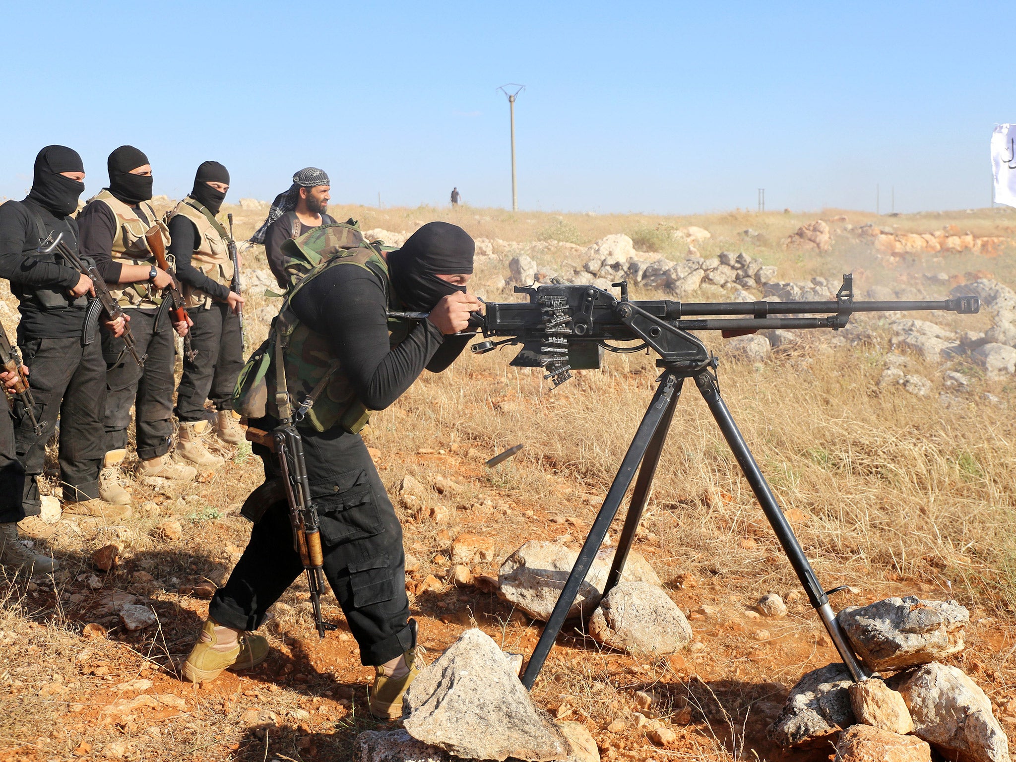 Rebel fighters from the Free Syrian Army taking part in military training near Aleppo, earlier this year