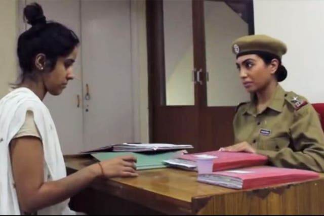 The video tells women they have the right to demand a female officer