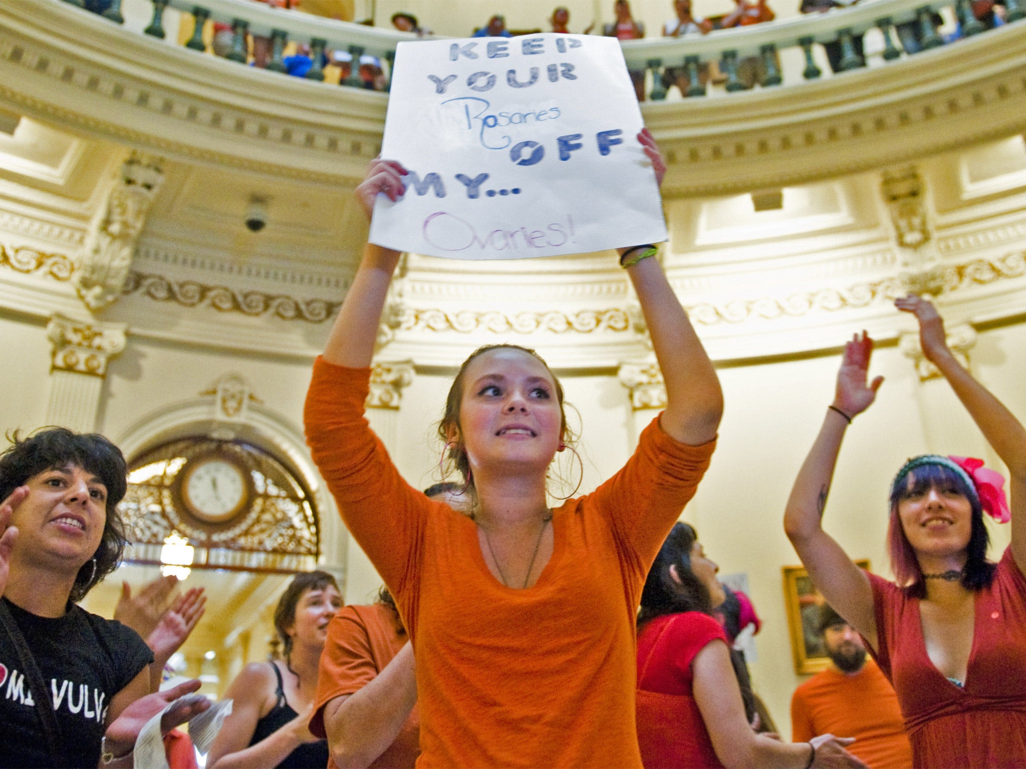 The HB2 law has been hugely controversial in Texas, with public protests from both sides of the debate. Activists in the state (pictured) opposed the law’s introduction in 2013