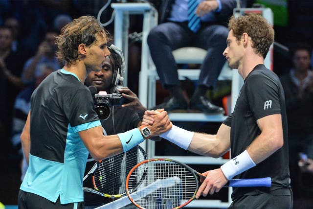 Rafael Nadal, left, beat Andy Murray in straight-sets