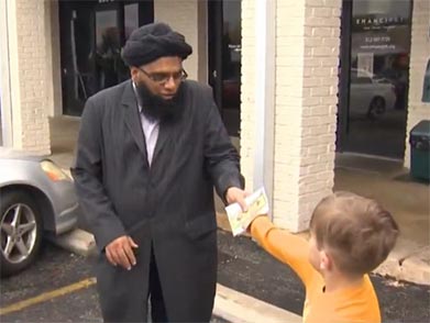 Seven-year-old Jack Swanson donated $20 to the mosque