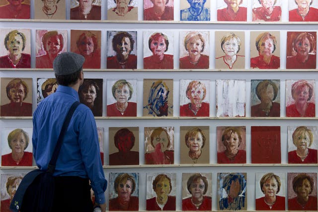 Peter Wilde’s ‘60 Merkels’ at the Berliner Liste art fair in Berlin