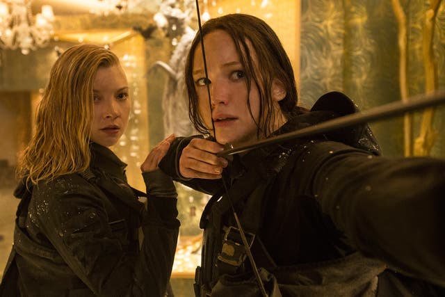 On target: Natalie Dormer and Jennifer Lawrence in ‘The Hunger Games: Mockingjay Part 2’