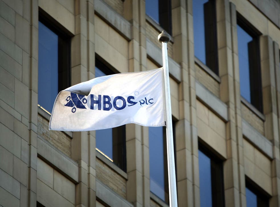 A view of the headquarters building of Halifax Bank of Scotland (HBOS) in Halifax, England