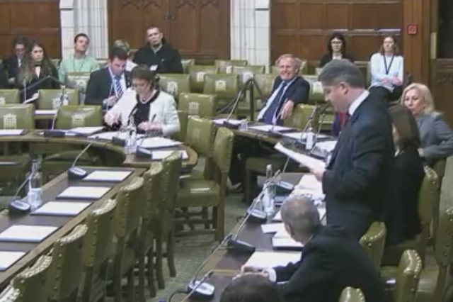 Tory MP Philip Davies addresses the debate at Westminster Hall