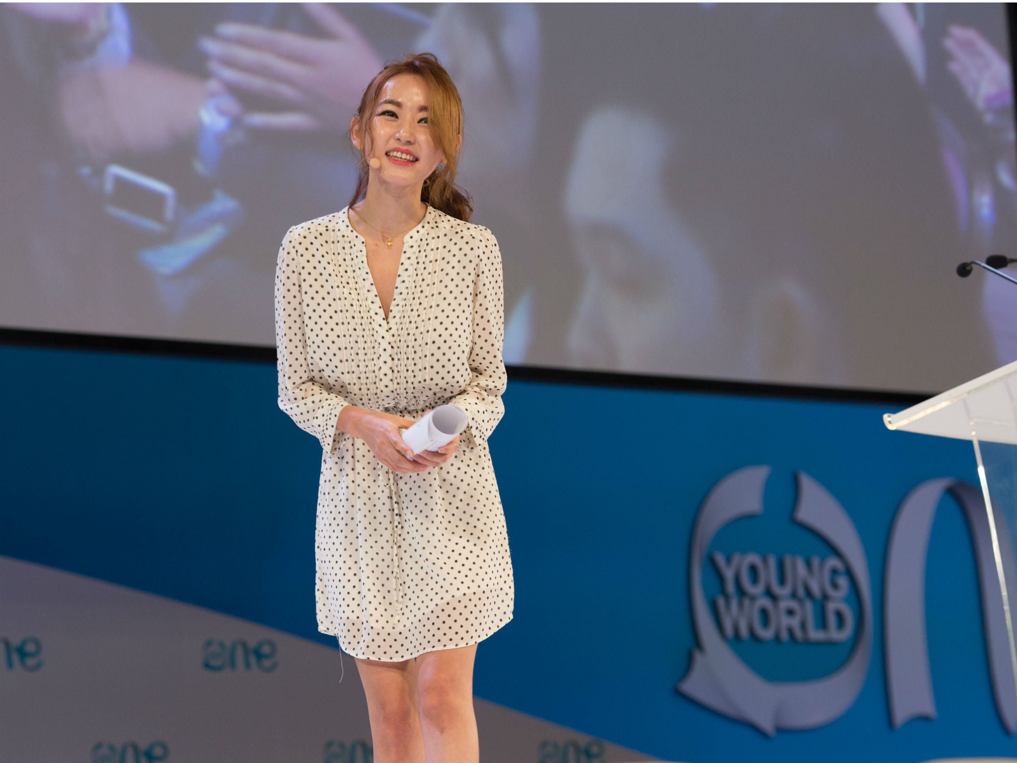 Park returned to the 2015 summit a year after her viral speech
