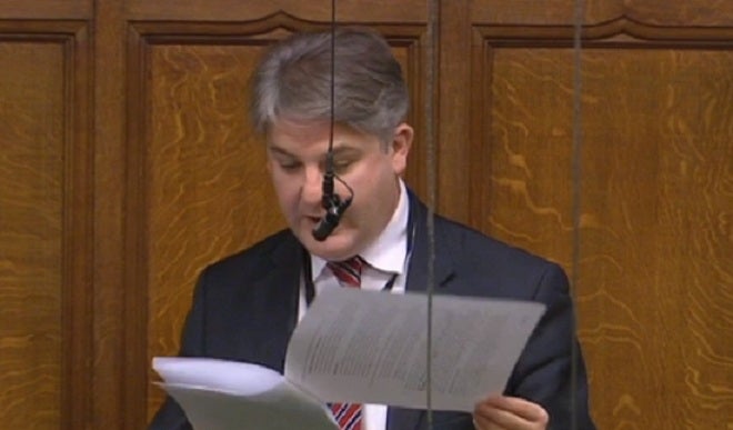Philip Davies came to the debate armed with pages and pages of notes for his speech