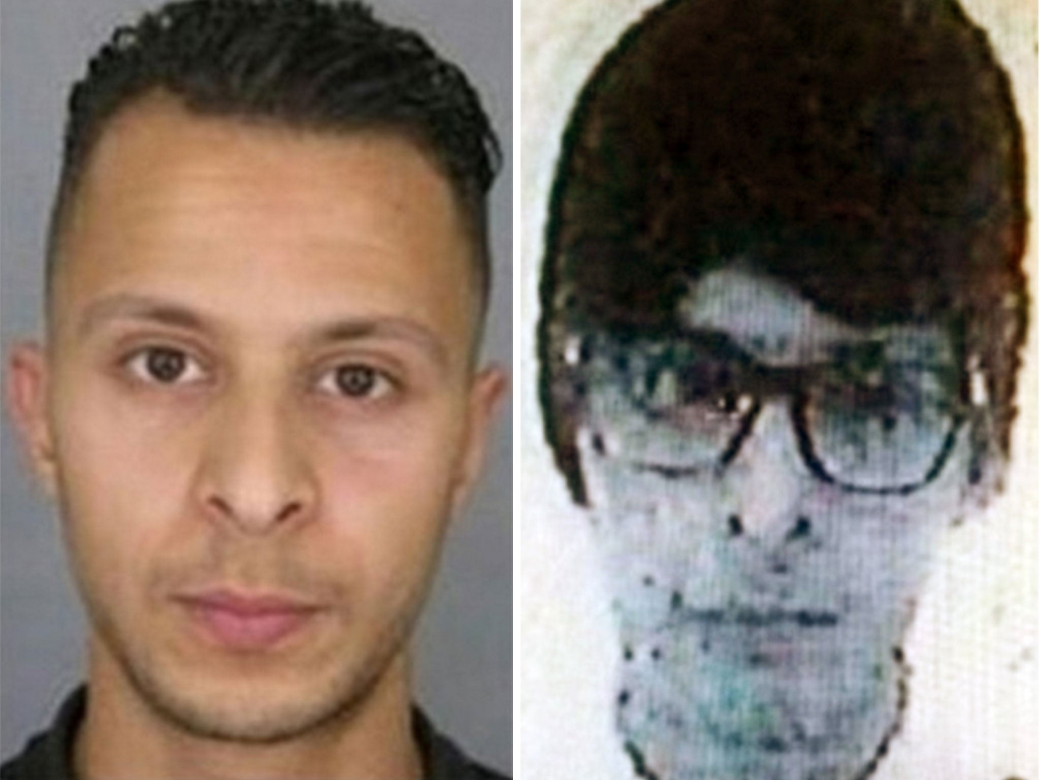 Salah Abdeslam, left, and pictured right in the disguise he was thought to be wearing following the Paris attacks, is Europe's most wanted man