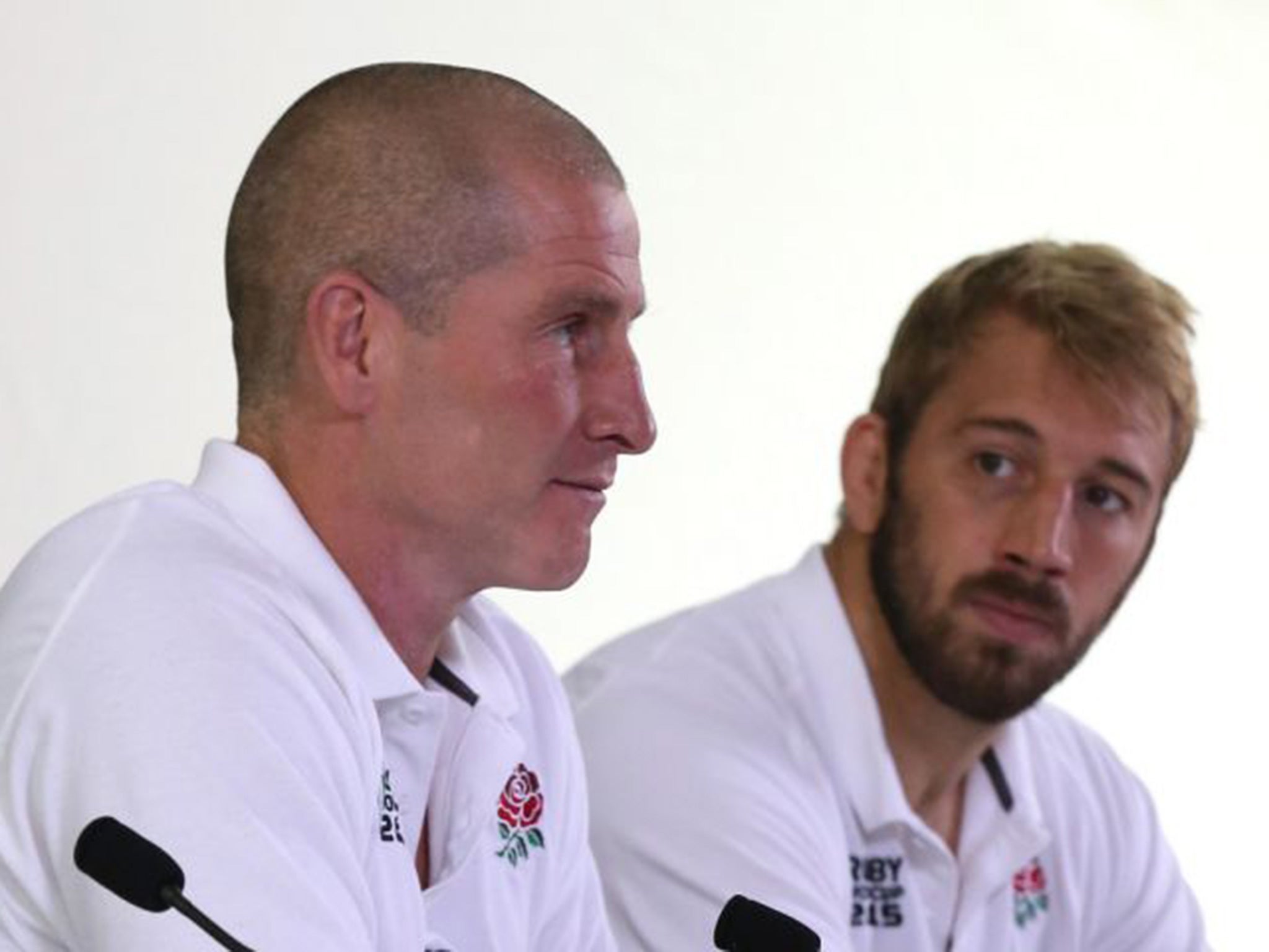 Chris Robshaw, right, with ex-England coach Stuart Lancaster