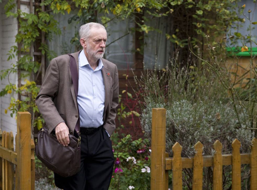 Jeremy Corbyn leaves his home in Islington, London
