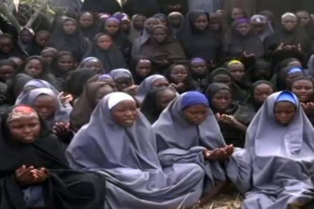 Some of the schoolgirls kidnapped by Boko Haram in Nigeria (AFP)