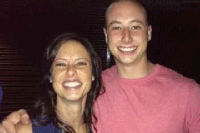 Carole Adler and her son Taylor Thyfault, who was training to be in the Colorado State Patrol