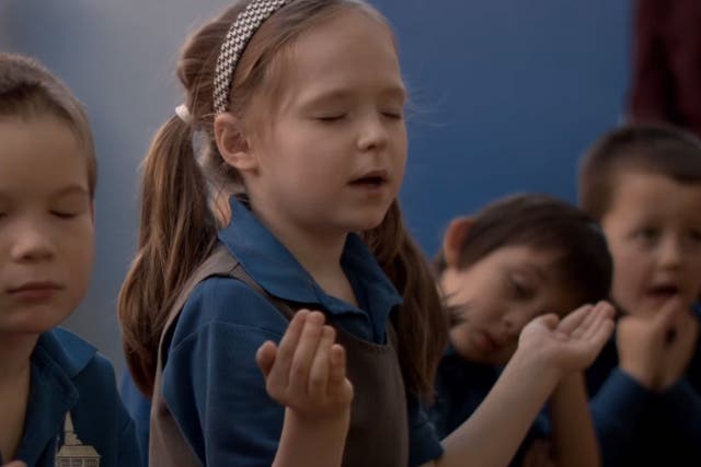 Children reciting the Lord's Prayer in the Church of England's 'Just Pray' advert