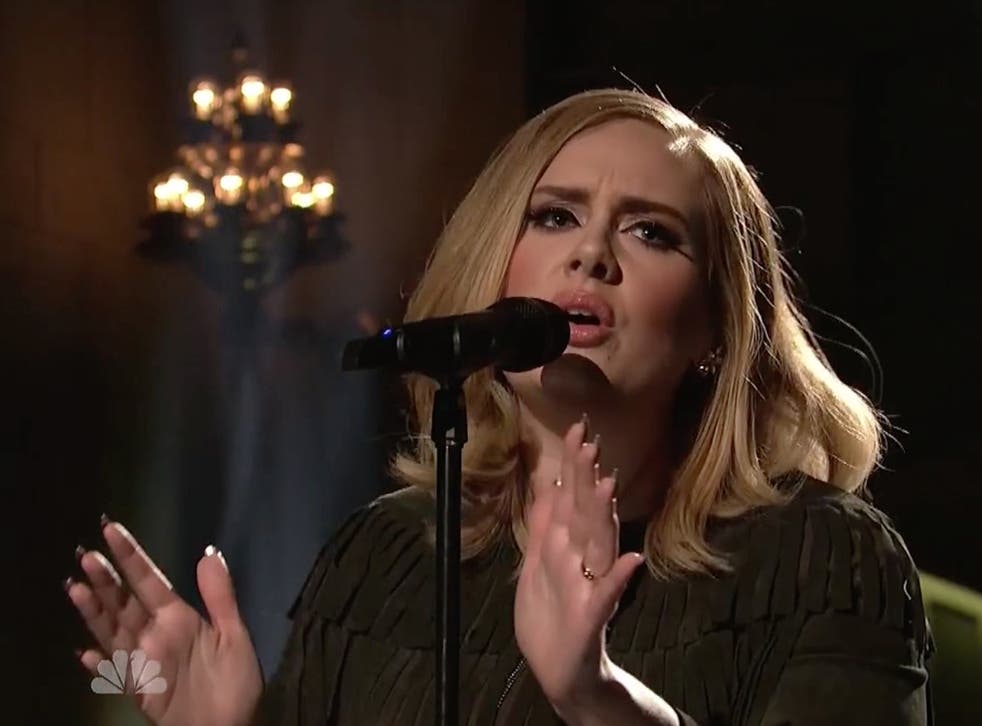 Adele performing 'Hello' on SNL