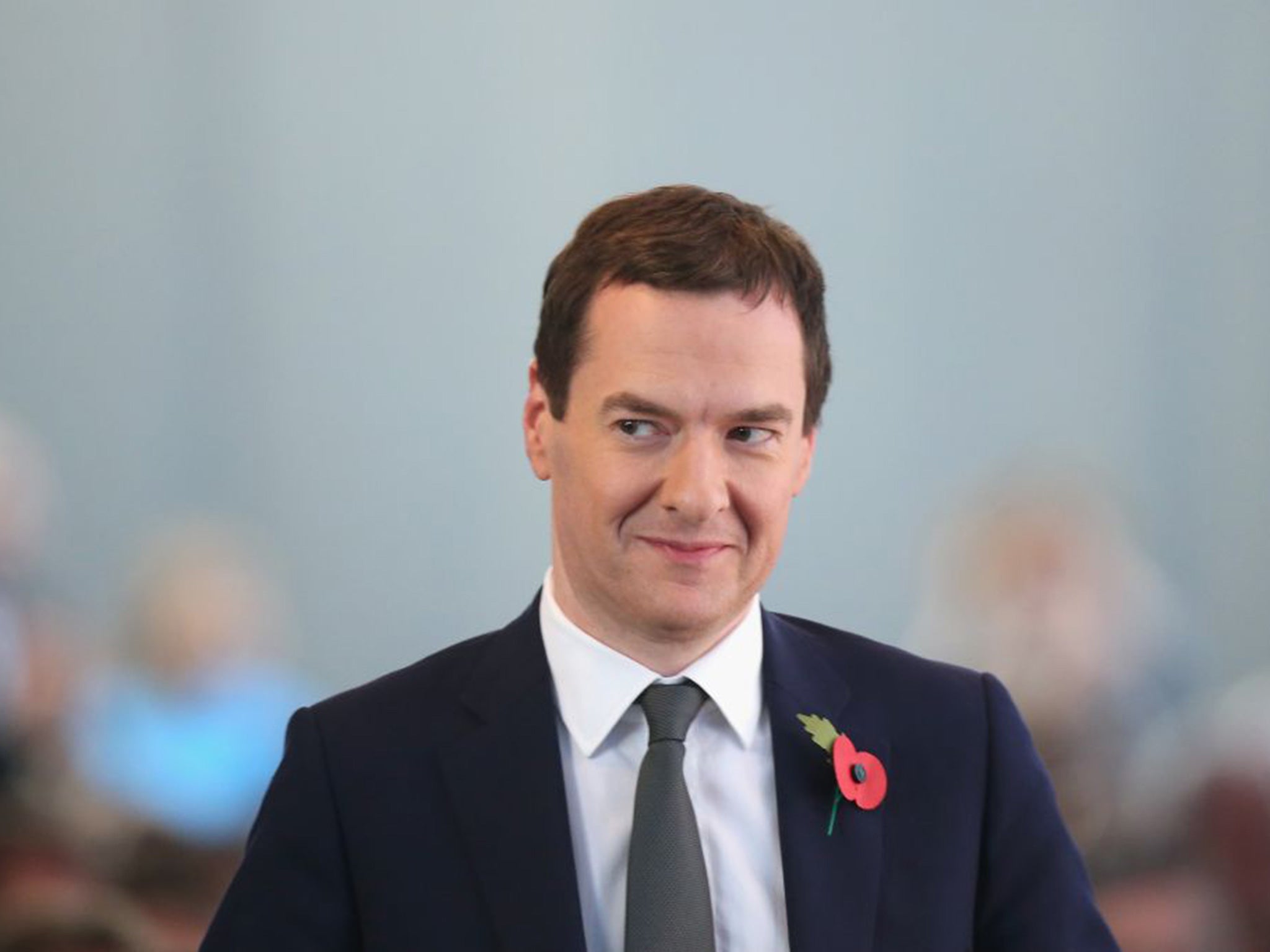 British Chancellor of the Exchequer George Osborne attends the "Day of German Industry" annual gathering