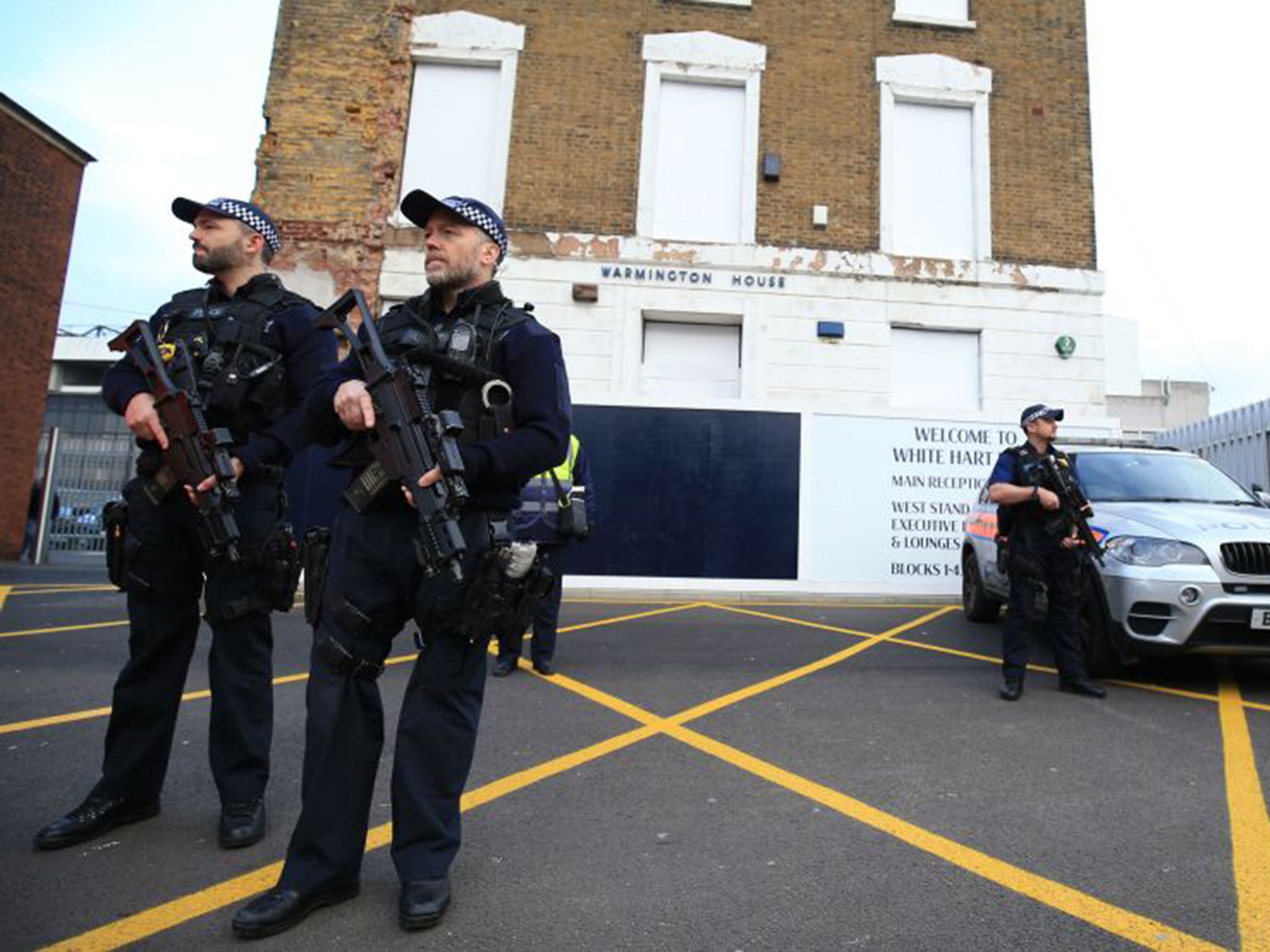 Armed police outside White Hart Lane