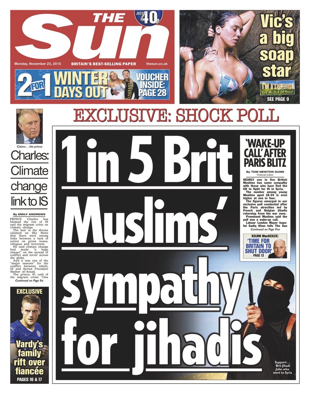 The controversial Sun front page
