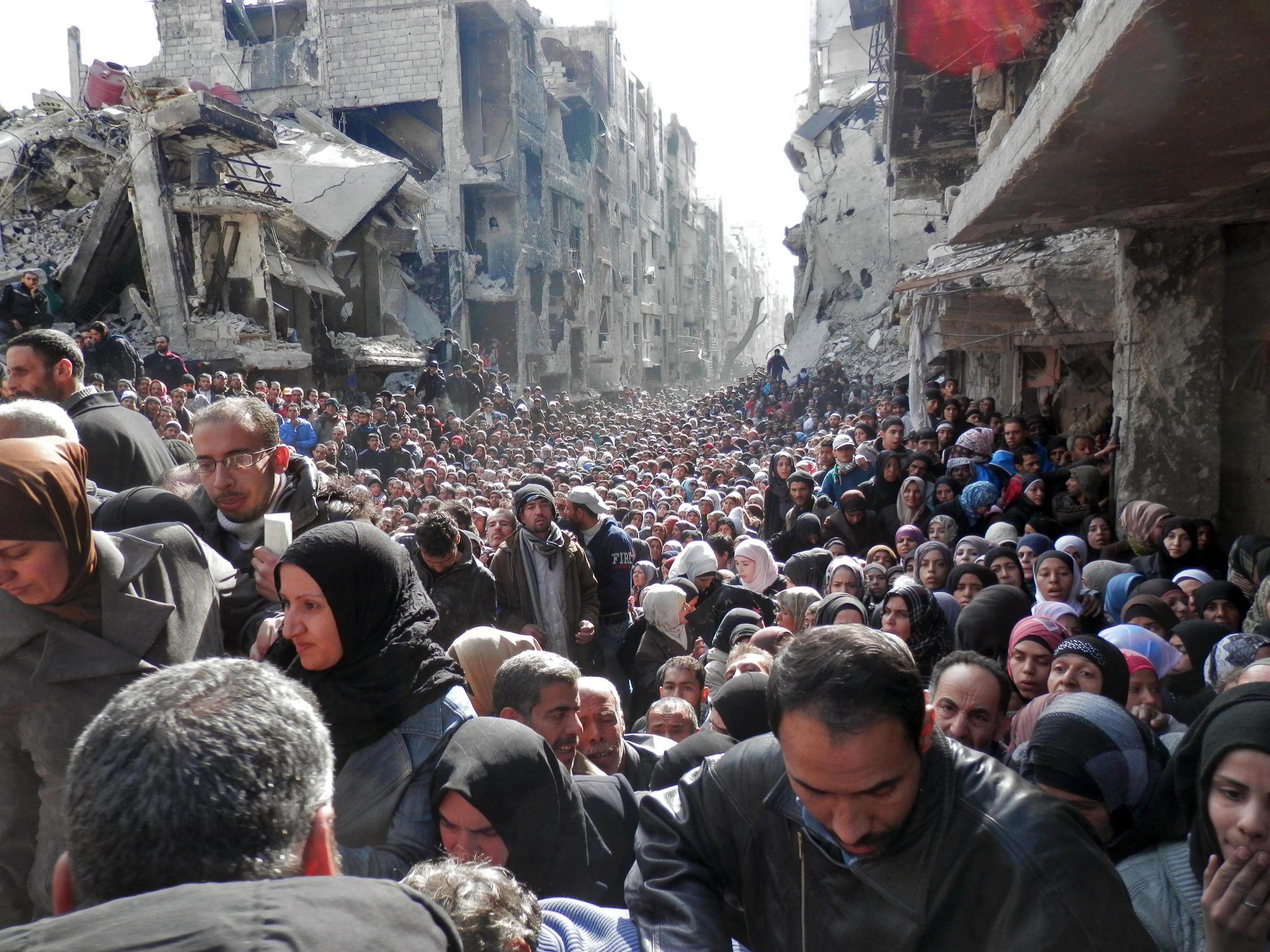 This 2014 image of a Damascus refugee camp shows the kind of poverty and overcrowding that some blame on the drought