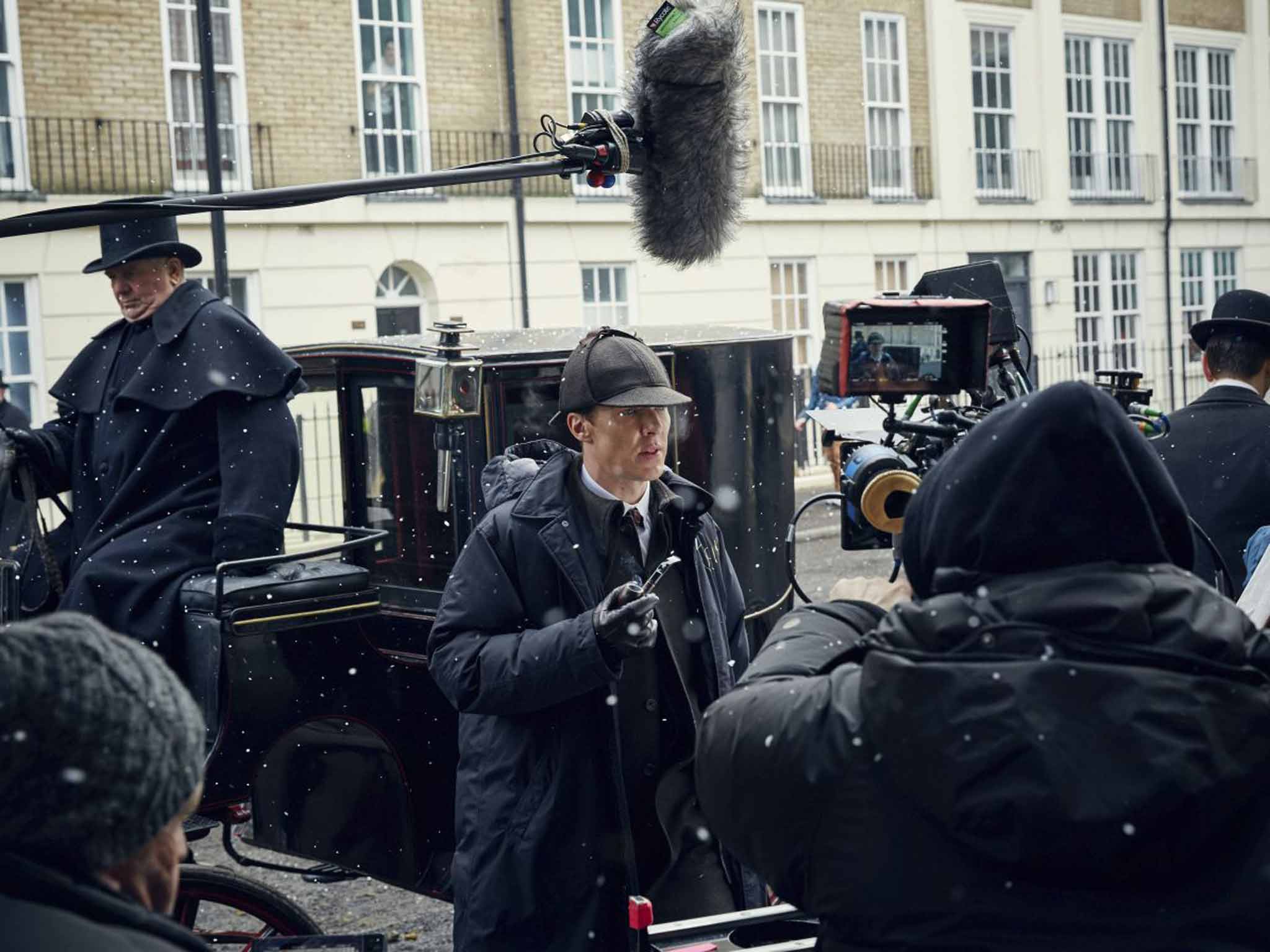 On set with Sherlock