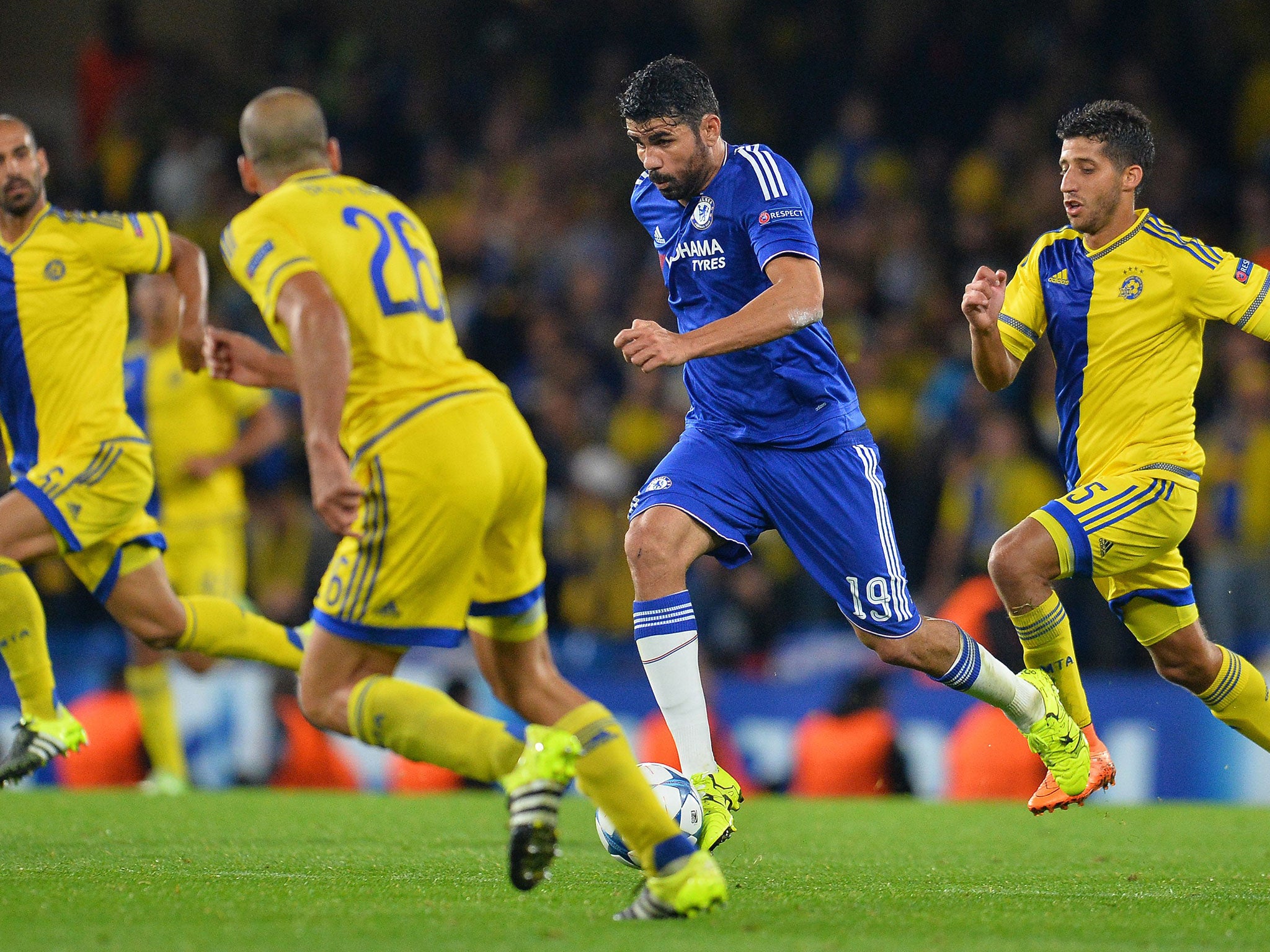 Diego Costa in action against Maccabi Tel-Aviv in September