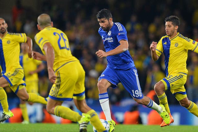 Diego Costa in action against Maccabi Tel-Aviv in September