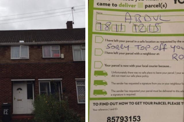 Ajmal Aziz just wanted his parcel. It ended up on the roof.