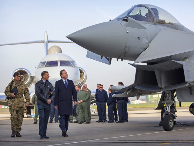 David Cameron visiting RAF Northolt before Monday’s Strategic Defence Review Statement