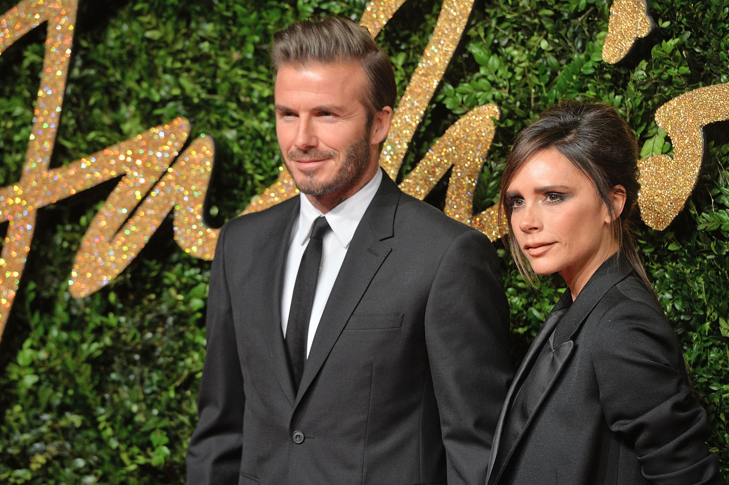 Victoria and David Beckham at the 2015 British Fashion Awards