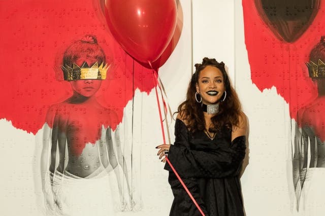 Rihanna promoting her new album Anti