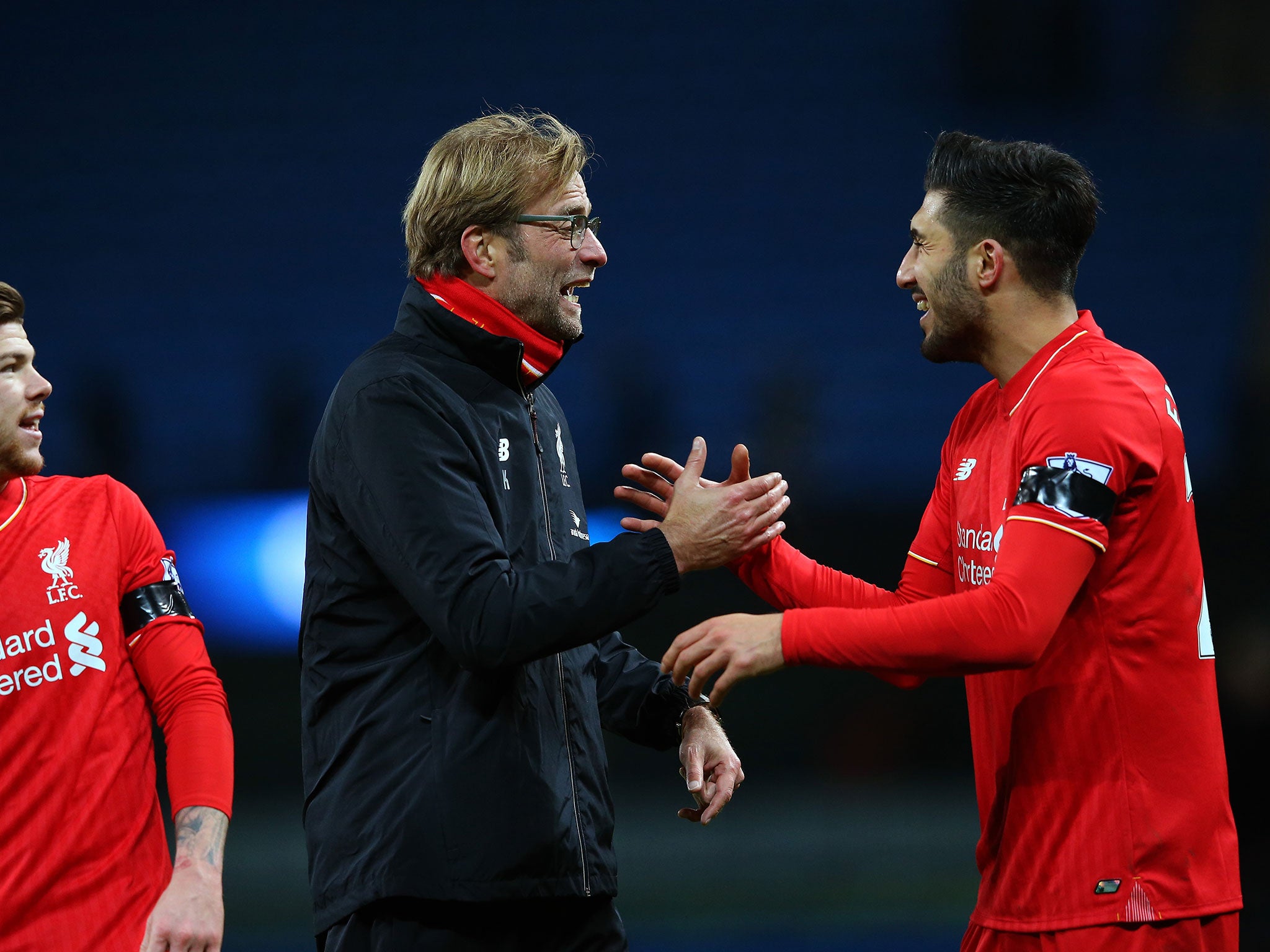 Emre Can only received a hand shake from Klopp...
