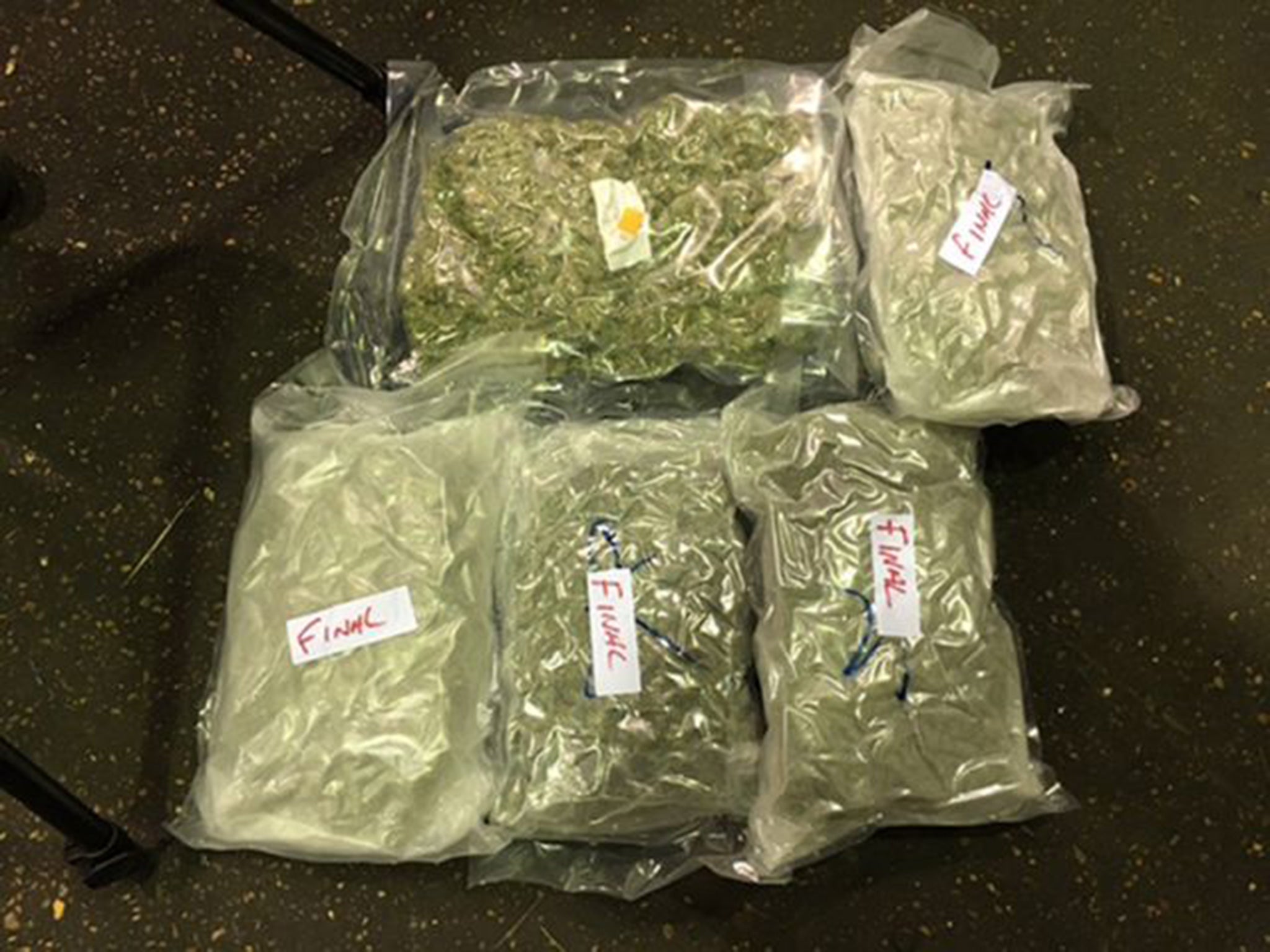 Somme of the haul of drugs that was uncovered when police were called to reports of a man trying to steal herbal tea