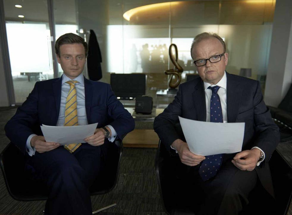 Buttoned up: Andrew Gower (left) as Mark and Toby Jones as Roger in Capital