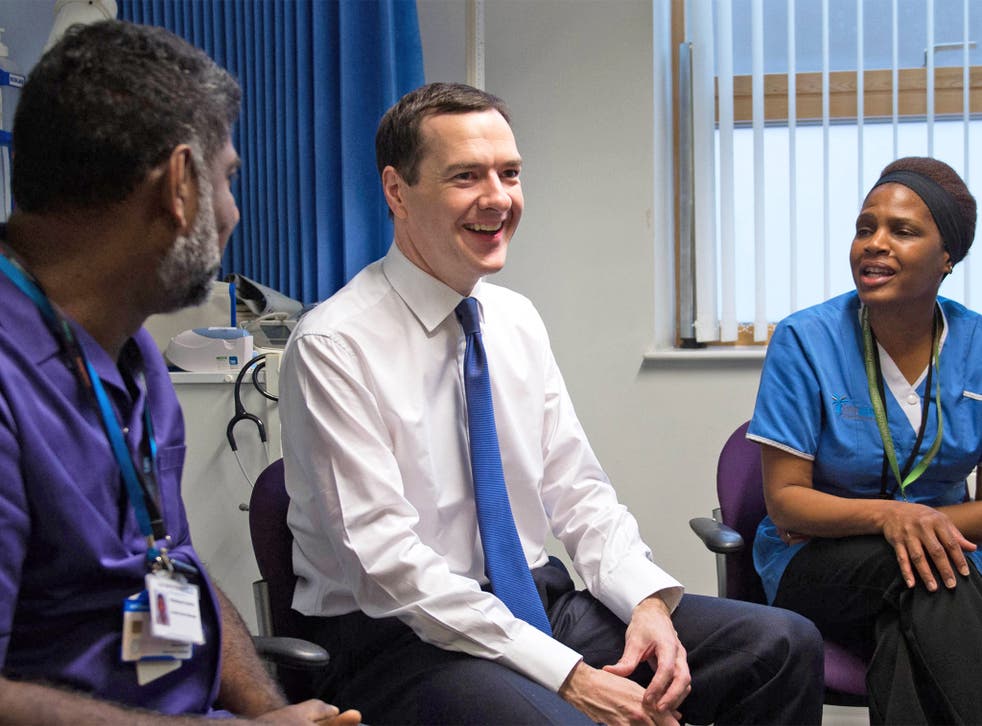 Chancellor George Osborne meets doctors and nurses at the Streatham High Practice in south London ahead of the Government's spending review