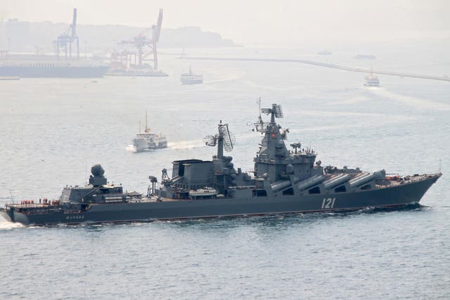 Guided missile cruiser Moskva will provide extra aerial security to Russian forces