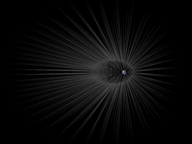 This illustration shows Earth surrounded by filaments of dark matter called "hairs," which are proposed in a study in the Astrophysical Journal by Gary Prézeau of NASA's Jet Propulsion Laboratory, Pasadena, California