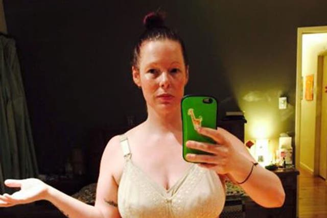Mel Rymill poses in her underwear on Facebook