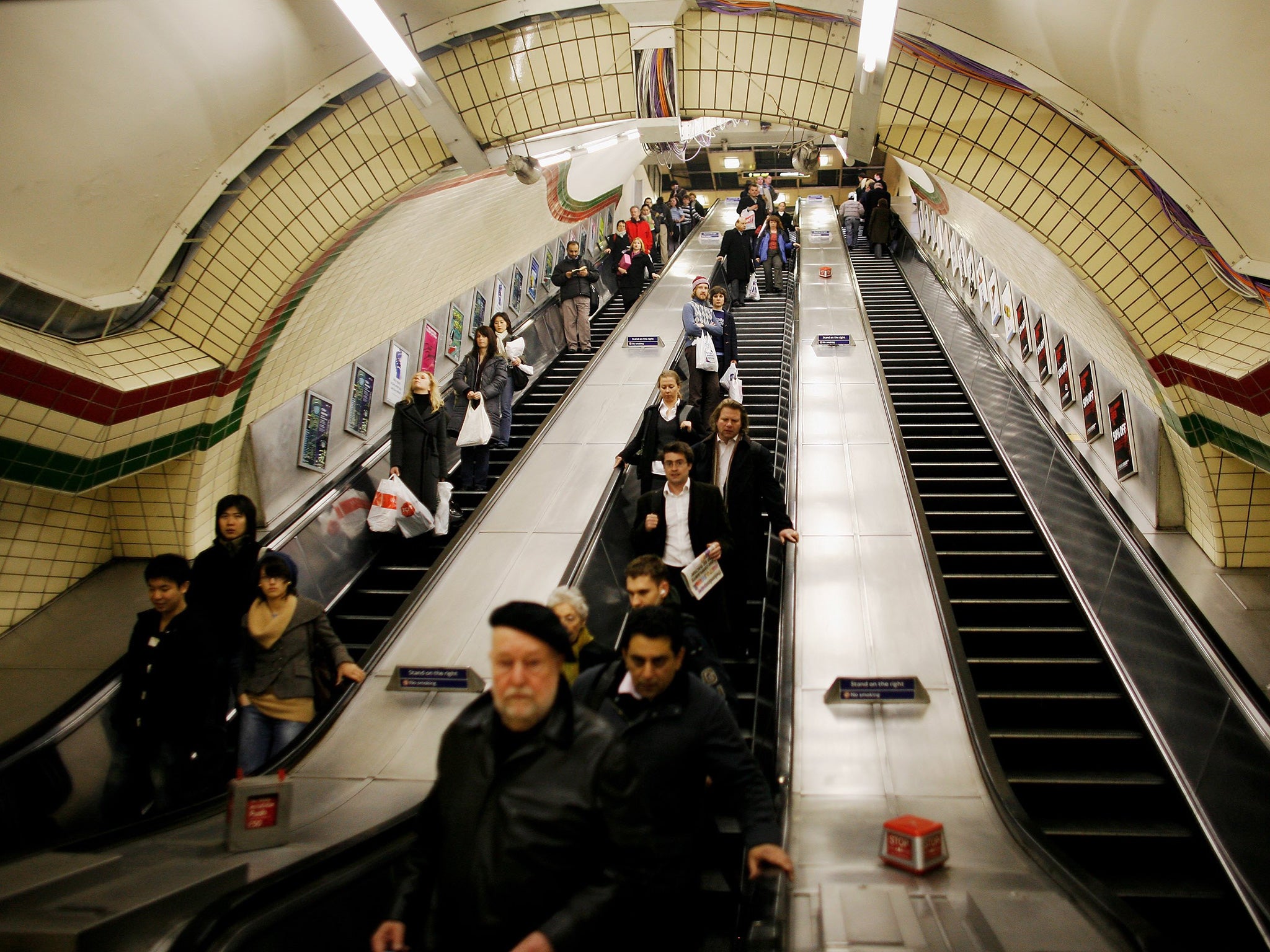 Traditional tube etiquette is that standers keep to right to allow walkers to power up the left