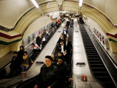 London Underground standing only escalators