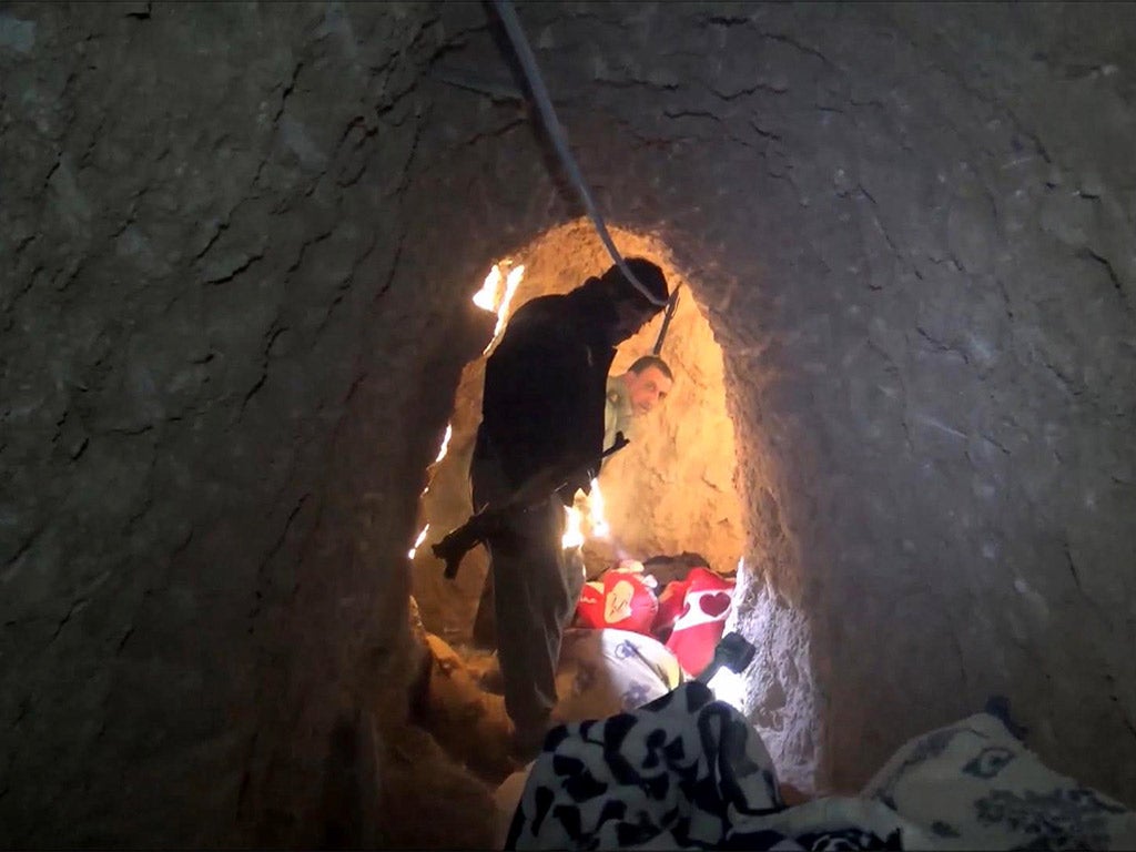 The tunnels Isis dug beneath Sinjar contained weapons, blankets and medicine – as well as lighting and fans