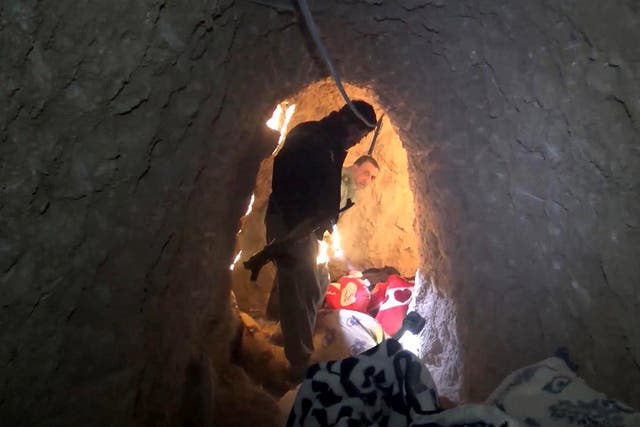 The tunnels Isis dug beneath Sinjar contained weapons, blankets and medicine – as well as lighting and fans