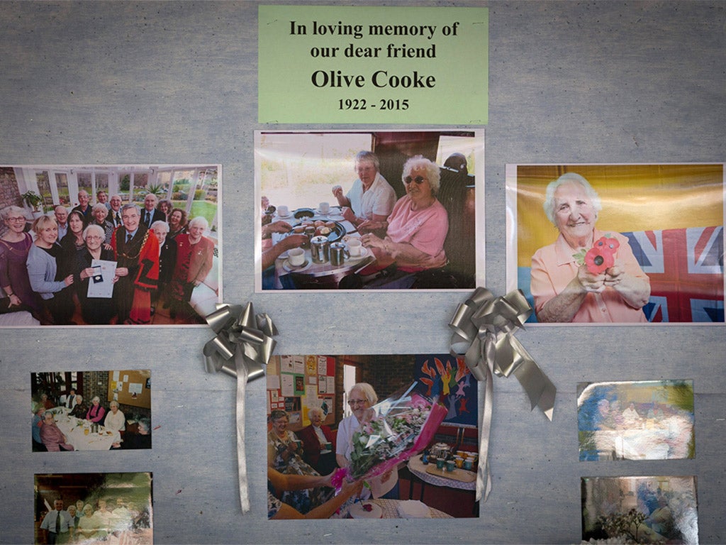 A memorial for Olive Cooke is displayed at Fishponds Methodist Church, Bristol (Getty)