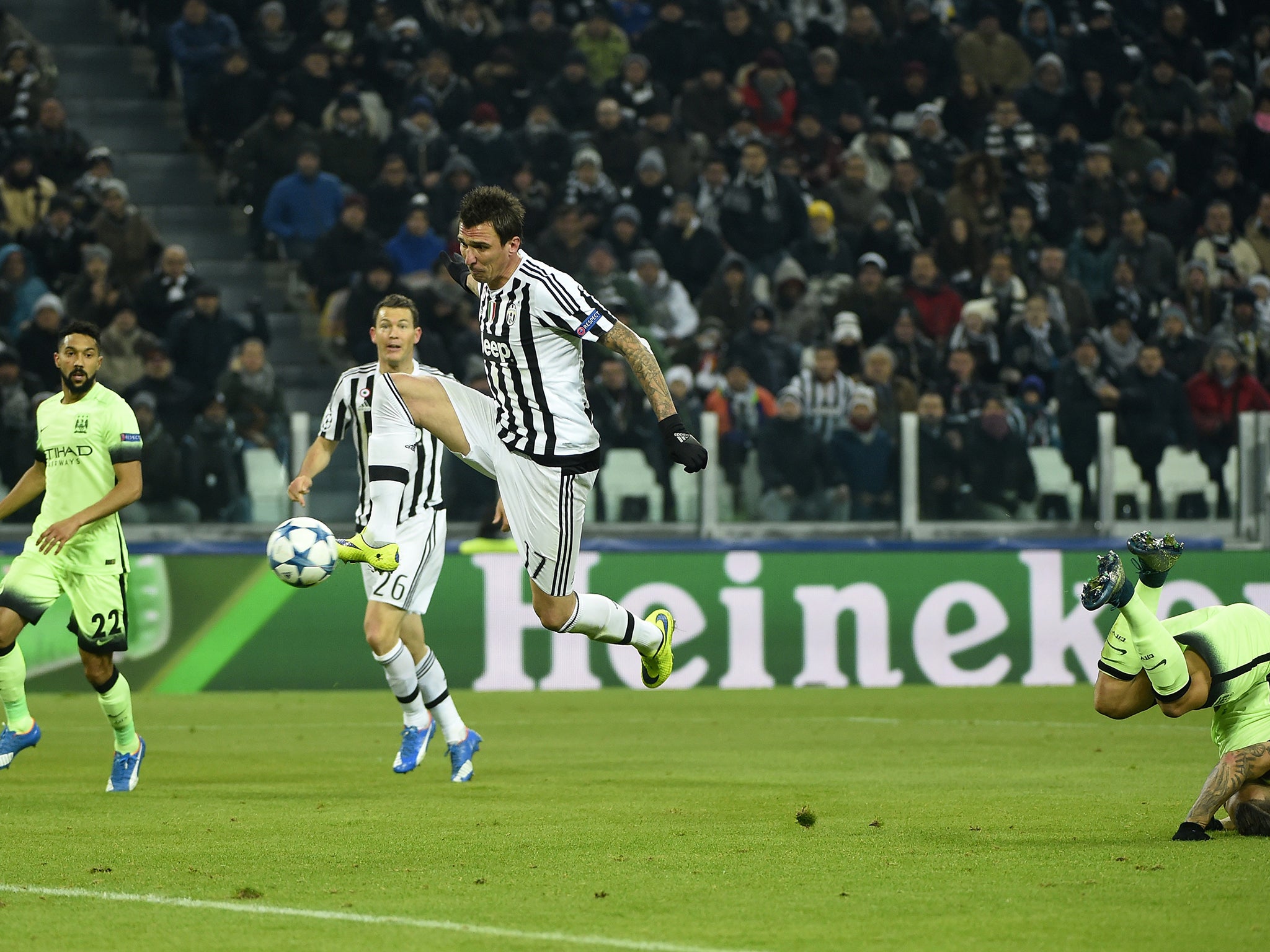 Mario Mandzukic volleys home the only goal of the game