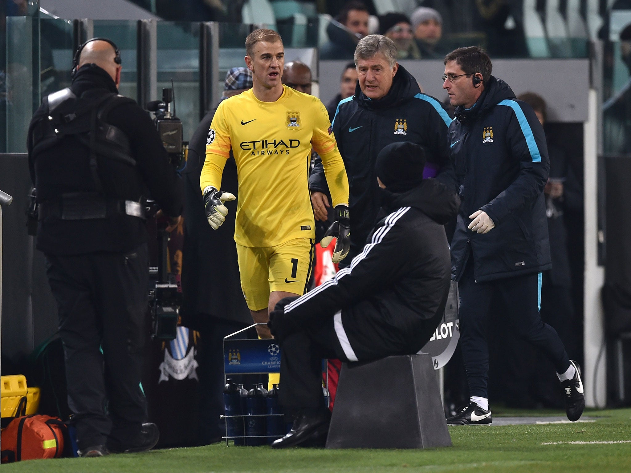 Joe Hart limped out of Manchester City's 1-0 defeat by Juventus