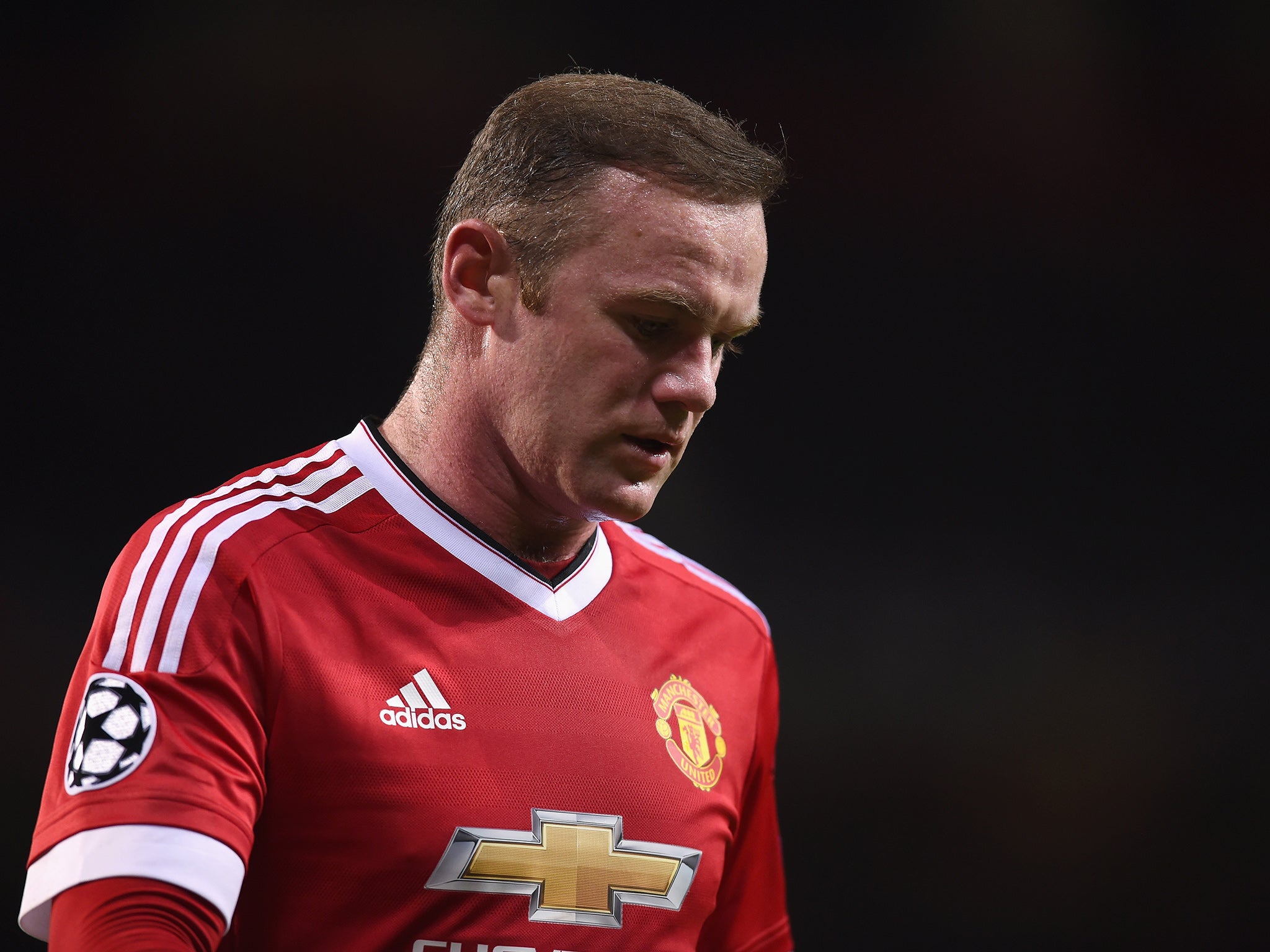 A downbeat Wayne Rooney during Manchester United's 0-0 draw with PSV Eindhoven