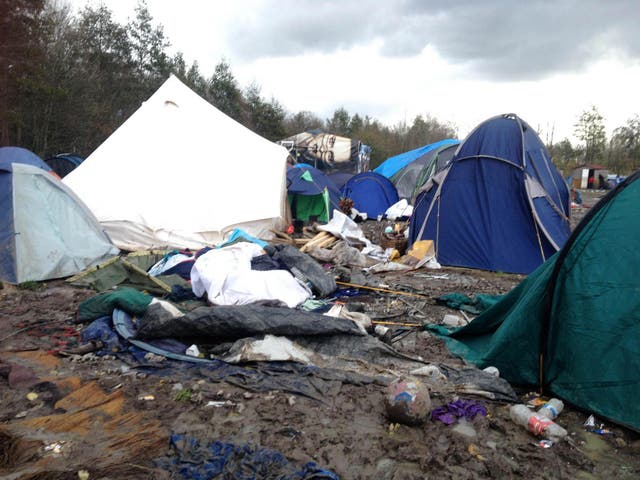'The tents are not holding up because the camp is becoming a swamp'