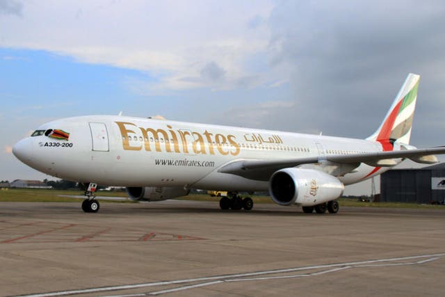 Emirates, Dubai's flagship carrier, reported a 56 percent jump in annual net profit from its airline operations.