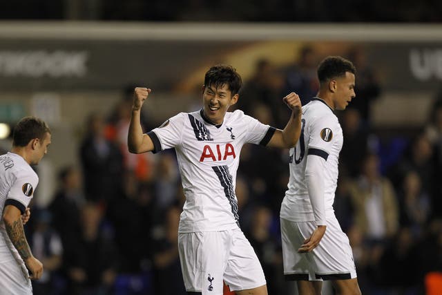 Tottenham forward Son-Heung min scored a hat-trick against Qarabag at White Hart Lane