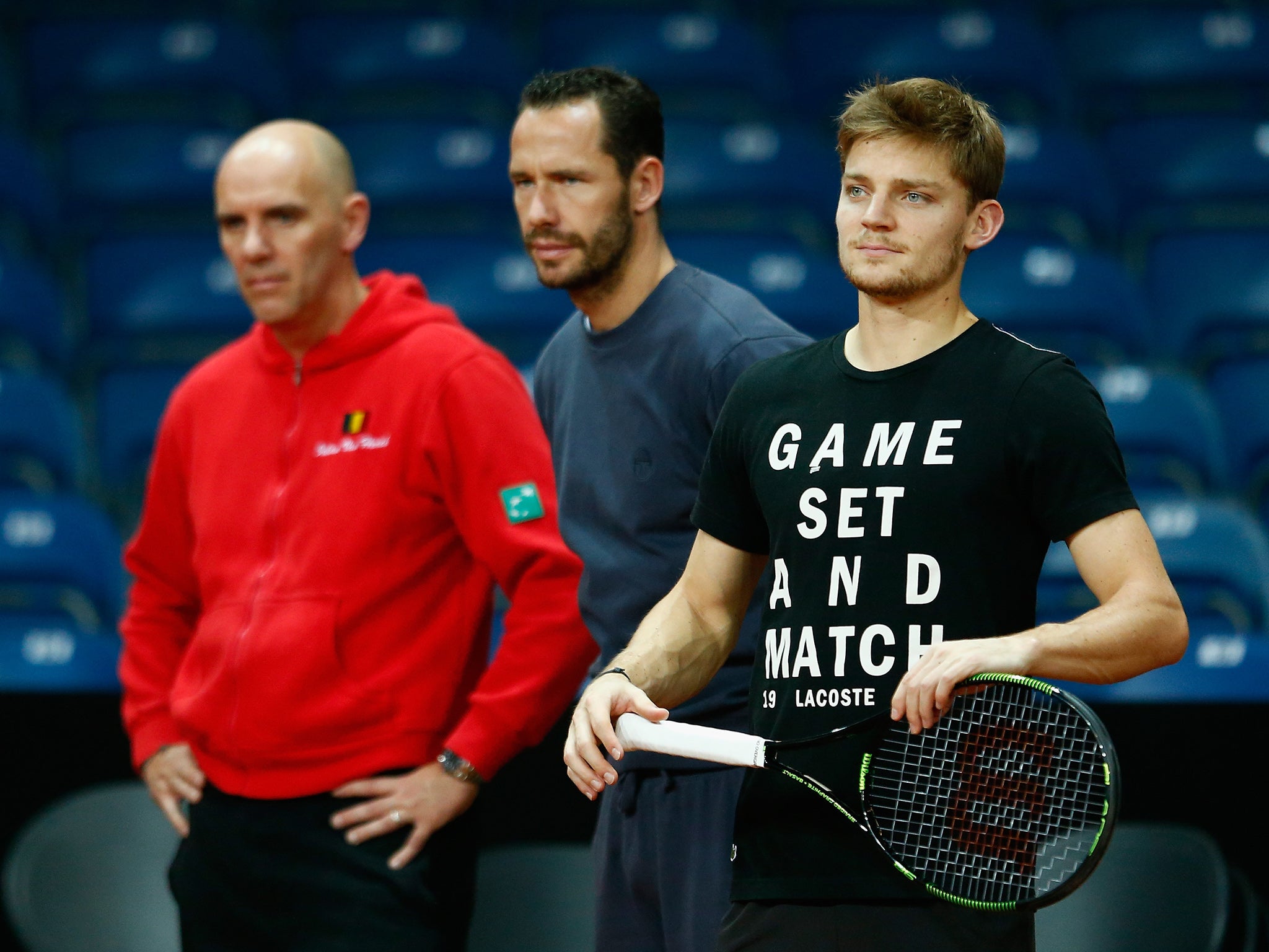 David Goffin, in black, is hoping his country's good fortune continues