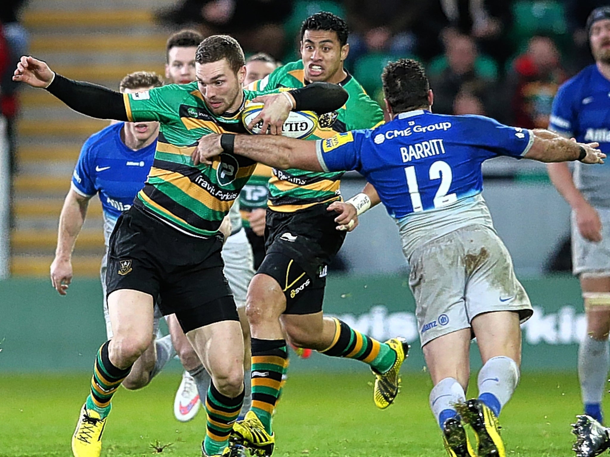 George North, the Wales wing (left), has signed a contract extension with Northampton